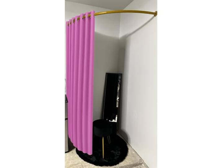 Bekleidungsgeschäft Umkleidekabine, Umkleidekabine Für Einkaufszentrum Und Boutique, Ankleidezimmer Für Sichtschutz Und Raumteiler, Inklusive Schattierungsvorhang, Hängestange ( Farbe : Violett , Größ