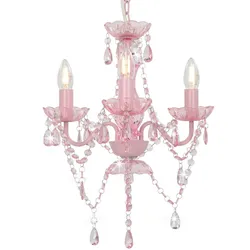 Helloshop26 - Extravaganter Designer-Kronleuchter 36 x 42 cm gemütliche Atmosphäre kunstvolle Beleuchtung aus rosafarbenem Metall 02_0046405