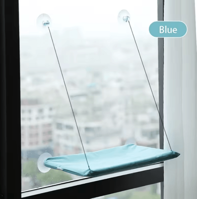 Inspire Curations SunnyNest Window Cat Hammock Bed light Cyan