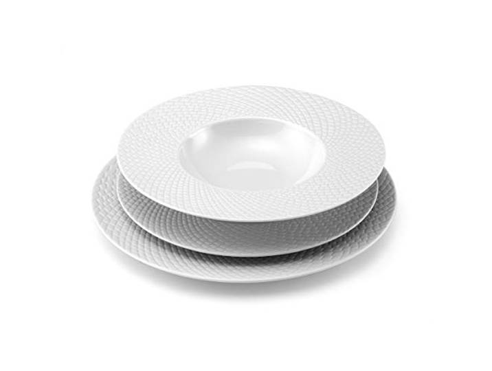 Médard de Noblat Sherane service 18 assiettes\, porcelaine\, blanche