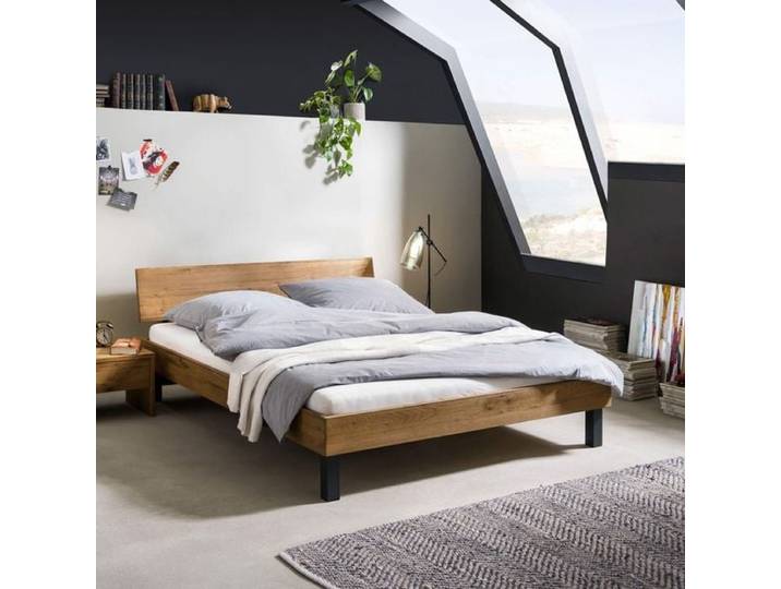 Bett Tumas Wildeiche Massivholz 200x200cm industrial
