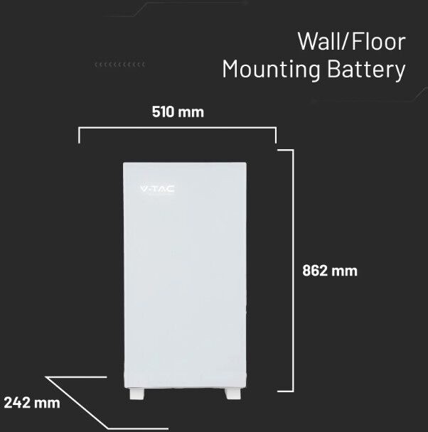 V-Tac Vt-16076w Batteria Di Accumulo Lifepo4 16.07kwh 51.2v 314ah Wifi Cei 0-21 Bianca - 12334
