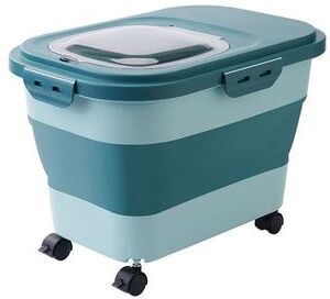 Uplifted Goods Collapsible Pet Food Storage Container With Airtight Lid green 33lb