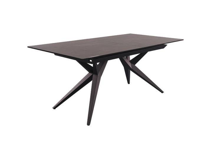 Novel Esstisch, Grau, Schwarz, Metall, Glas, Keramik, rechteckig, konisch, 95x76x180-230 cm, ausziehbar, Esszimmer, Tische, Esstische, Glastische