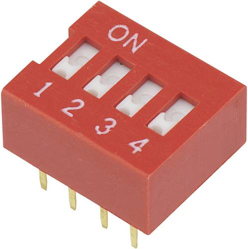 TRU Components 704850 DSR-04 DIP-Schalter Polzahl 4 Slide-Type