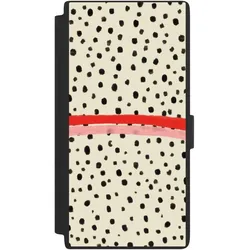 Nivocase Klapphülle für Samsung Galaxy S24 Ultra Handyhülle aus Kunst Leder NIVOflip schwarz Kunst Punkte (Samsung Galaxy S24 Ultra), Smartphone Hülle, Schwarz