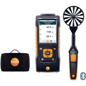 Testo Anemometer 0563 4403, 440, mit Flügelrad, bis 35 m/s, App-fähig, mit Thermometer