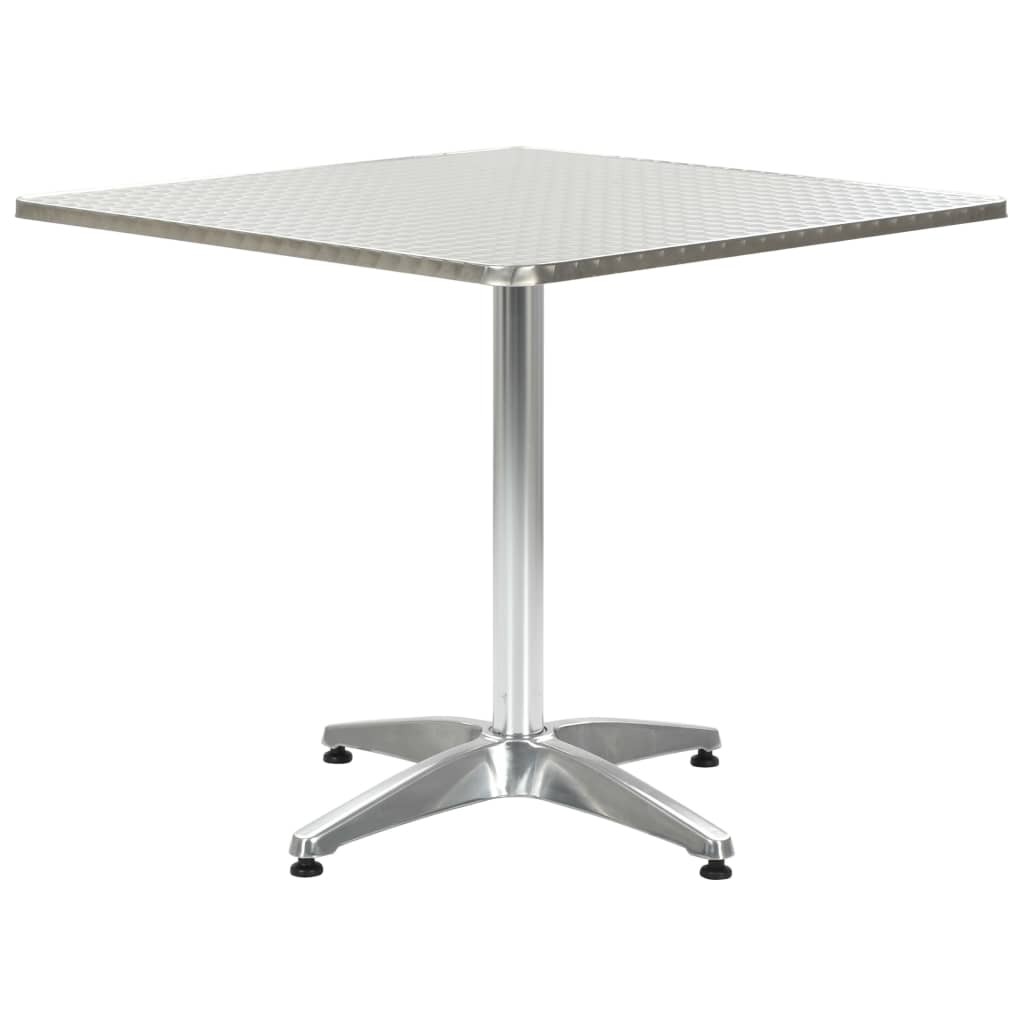 Gartentisch Silbern 80x80x70 cm Aluminium