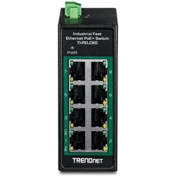 Trendnet 8-Port Industrial Fast Etherne (8 Ports), Netzwerk Switch, Schwarz