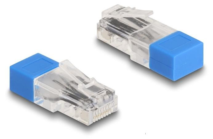 Delock RJ45-connector met afsluitweerstand van 120 Ohm, blauw