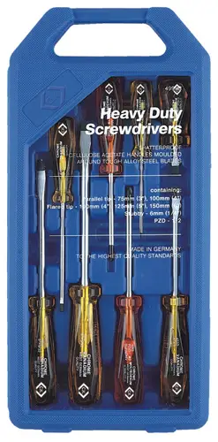 C.K Werkstatt Schraubendreher-Set 8teilig Schlitz, Kreuzschlitz Pozidriv