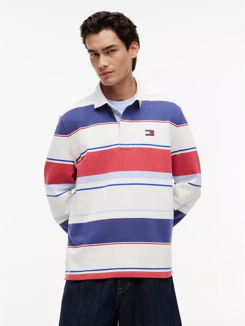 Tommy Jeans - Poloshirt, langarm, für Herren, Weiss, Größe XXL