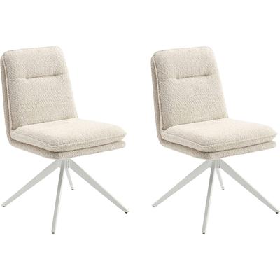 Esszimmerstuhl HOME AFFAIRE "Valencia", beige (natur, weiß, natur), H:92cm T:68cm, Metall, Stühle, Esszimmerstuhl, verschiedene Gestelle in Holz oder Metall