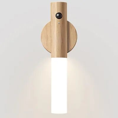 Friendly Fresh Finds NordGlow Motion Sensor Wall Light Rechargeable Magnetic Wooden Wall Sconce For Bedroom, Hallway & Stairs white Ash 1pcs