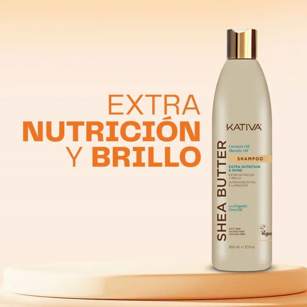 Kativa Shea Butter Shampoo Extra Nutrition and Shine 355mL
