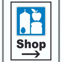 HB-Druck Shop Schild mit Pfeil rechts A4 (210x297mm)