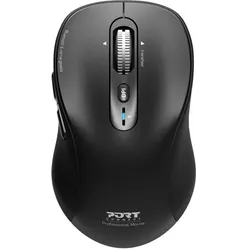 Port Designs Mouse Rechargeable Bluetooth Pro - Bulk (Kabelgebunden, Kabellos), Maus, Schwarz