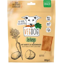 Vegdog Jerkeys mit Karotte & Buchenrauch 9x80 g