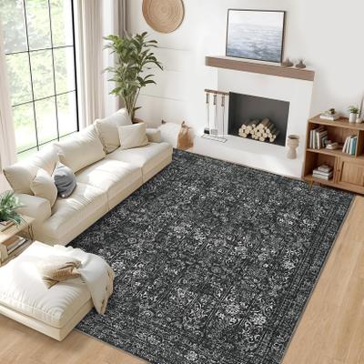 Garvee Vintage Floral Diamond Distressed Area Rug
