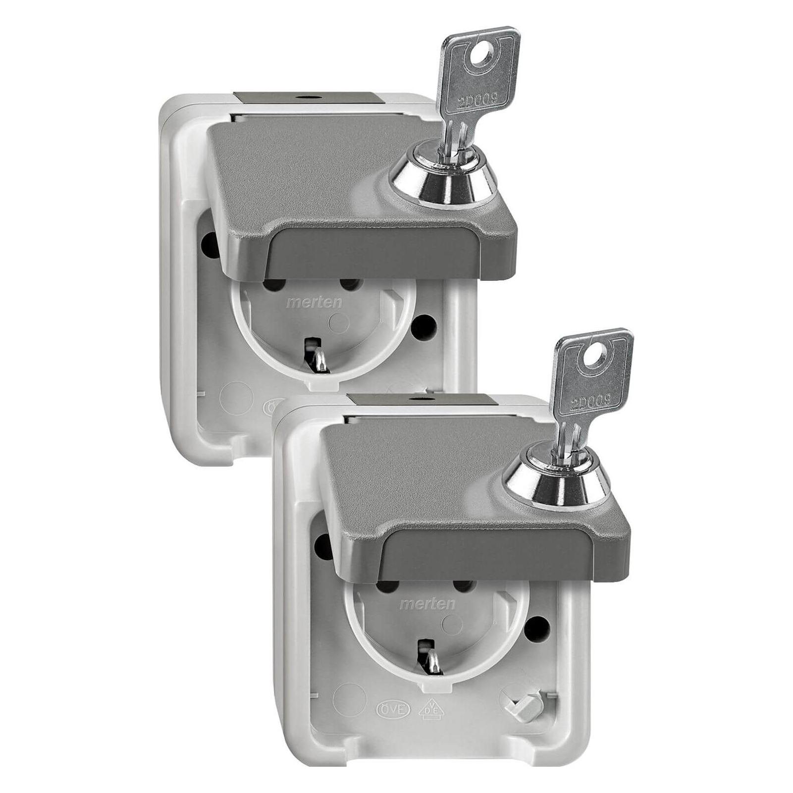 Merten SCHUKO-Steckdose lichtgrau MEG2418-8029 (MEG2418-8029)