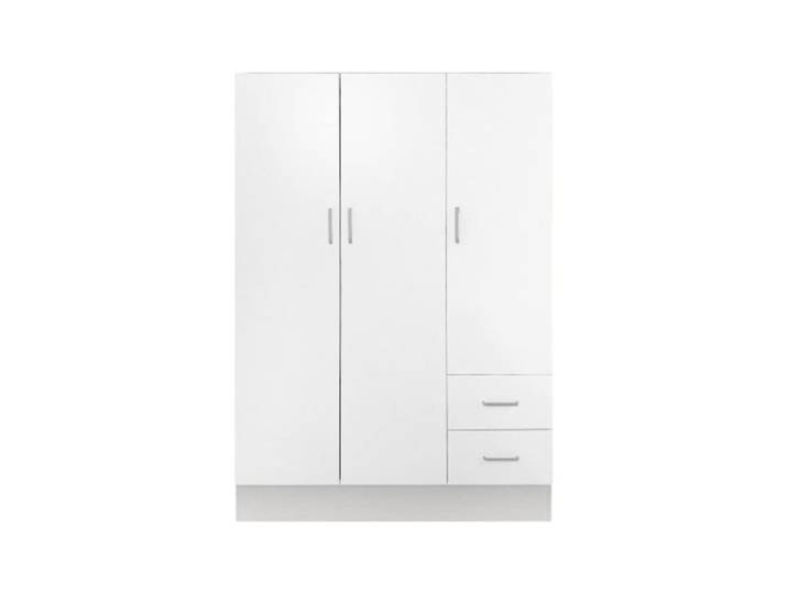 Armoire 3 portes effet bois blanc 120x50cm