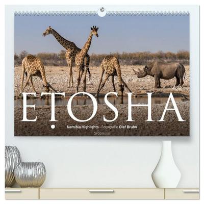 ETOSHA – Namibia Highlights (hochwertiger Premium Wandkalender 2026 DIN A2 quer), Kunstdruck in Hochglanz