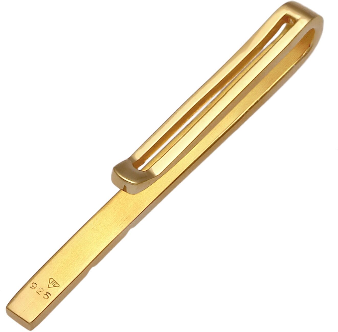 Krawattennadel KUZZOI "Krawattennadel Herren Basic Klassisch 925 Silber" Gr. 39, gold, Krawattennadeln, Herren, Blacklist, Silber 925 (Sterlingsilber), Krawattennadel