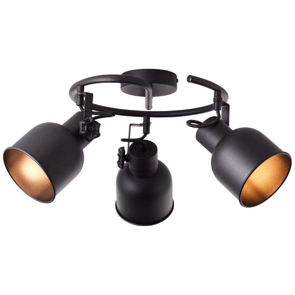 Brilliant Rolet 3-lichts opbouwspot zwart