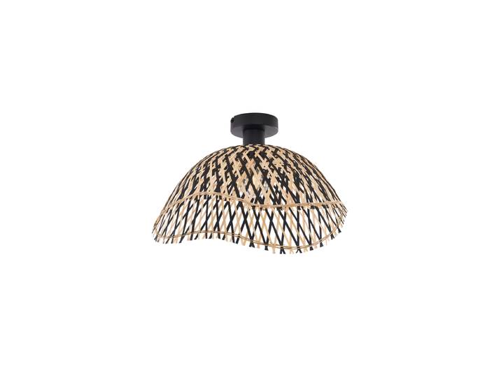 Plafonnier Art déco en bambou noir 40 cm - Alka