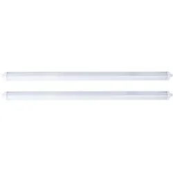 Wannenleuchte LED Feuchtraumlampe weiß Werkstattleuchte Industrie IP65, Kunststoff, 1x LED 48W 5760lm 4000K neutralweiß, LxBxH 150x6,5x5,8 cm, 2er Set