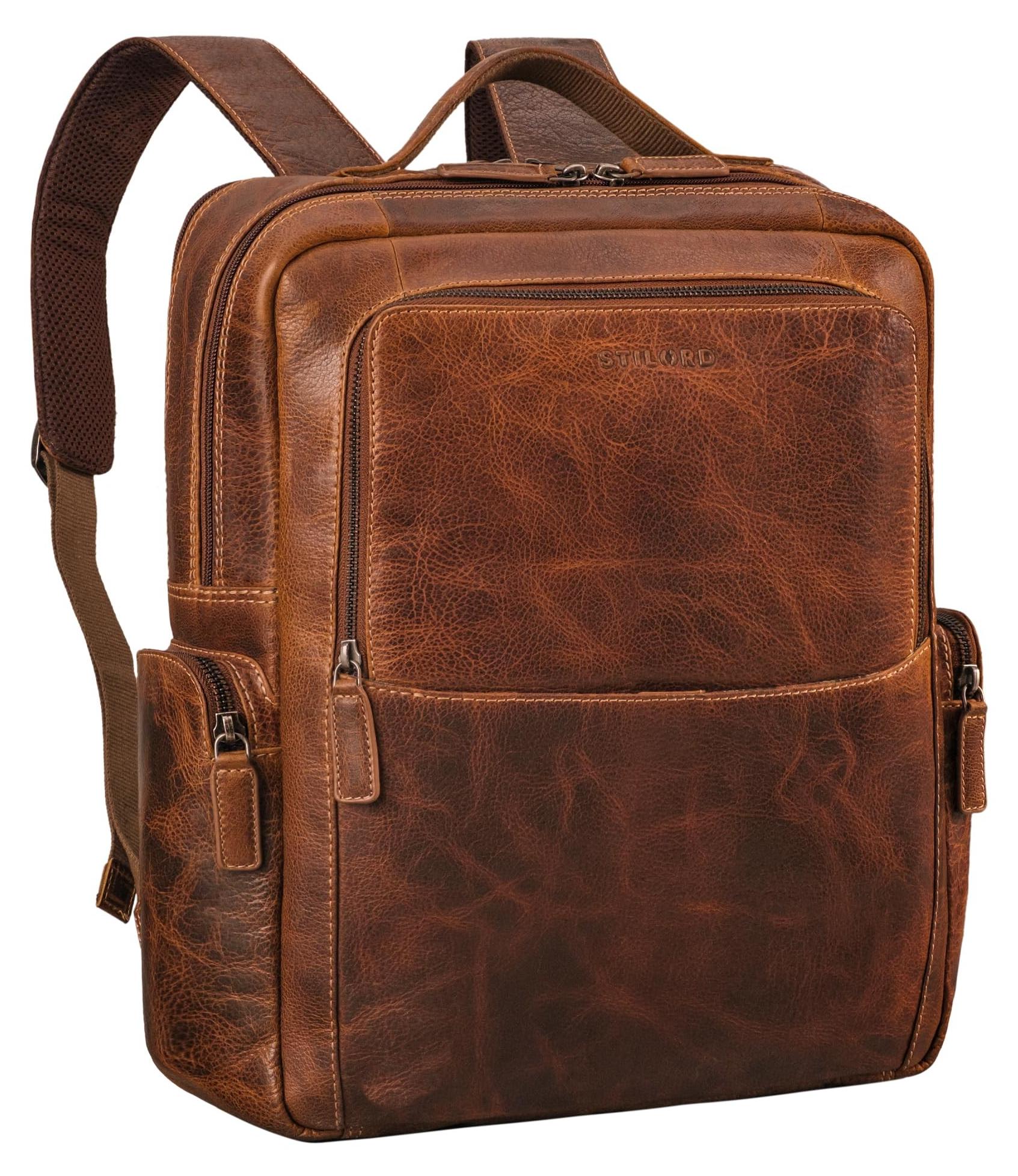 Stilvolle Leren Rucksack für Laptops bis 17 Zoll