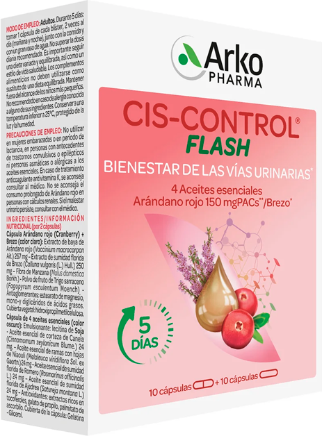 Arkopharma Cis-Control Flash 20 cápsulas
