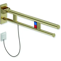 HEWI Stützklappgriff Duo Design A, Edelstahl PVD, 750 mm Ausladung