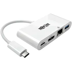 Eaton USB-C Multiport Adapter - HDMI USB 3.0 Port GbE 60W PD Charging HDCP White (USB-C), Dockingstation + USB Hub, Weiss