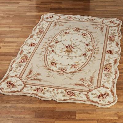 Nourison / Exclusives Rose Aubusson Rectangle Rug, 5' x 8', Ivory