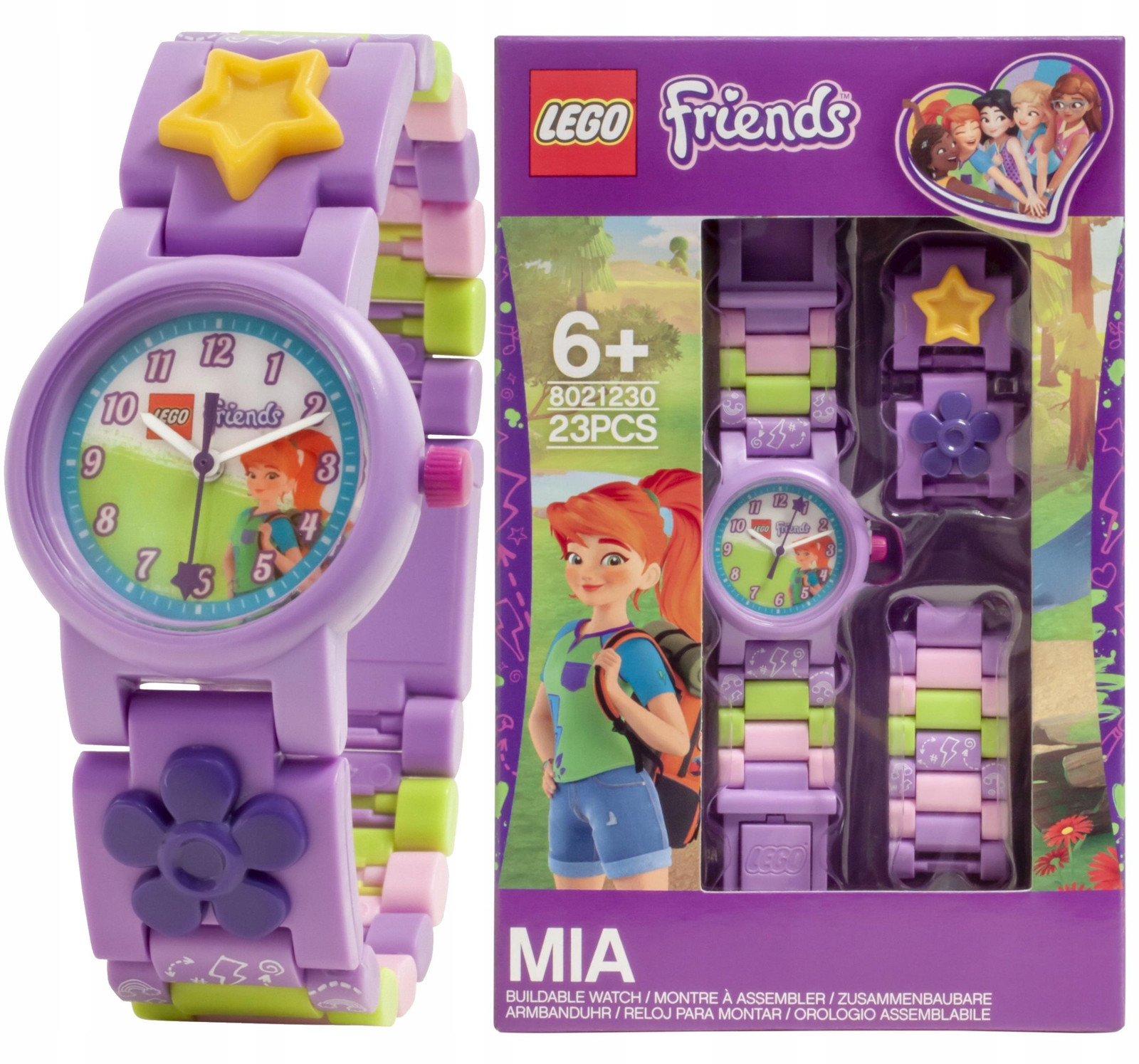 LEGO Friends kinderhorloge Mia met kleurrijke verstelbare band