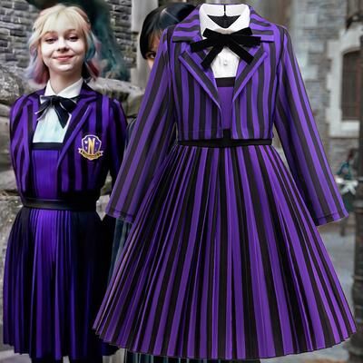 Top Demand Picks Wednesday & Enid Sinclair 2Pcs Girls Cosplay Costume Set, Official Look For Halloween, Birthday Parties & Carnival Dress 9y 10y (150)