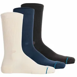 STANCE Unisex Socken 3er Pack - Icon, Logo, Basic, Crew Socken Weiß/Blau/Braun / 38-42