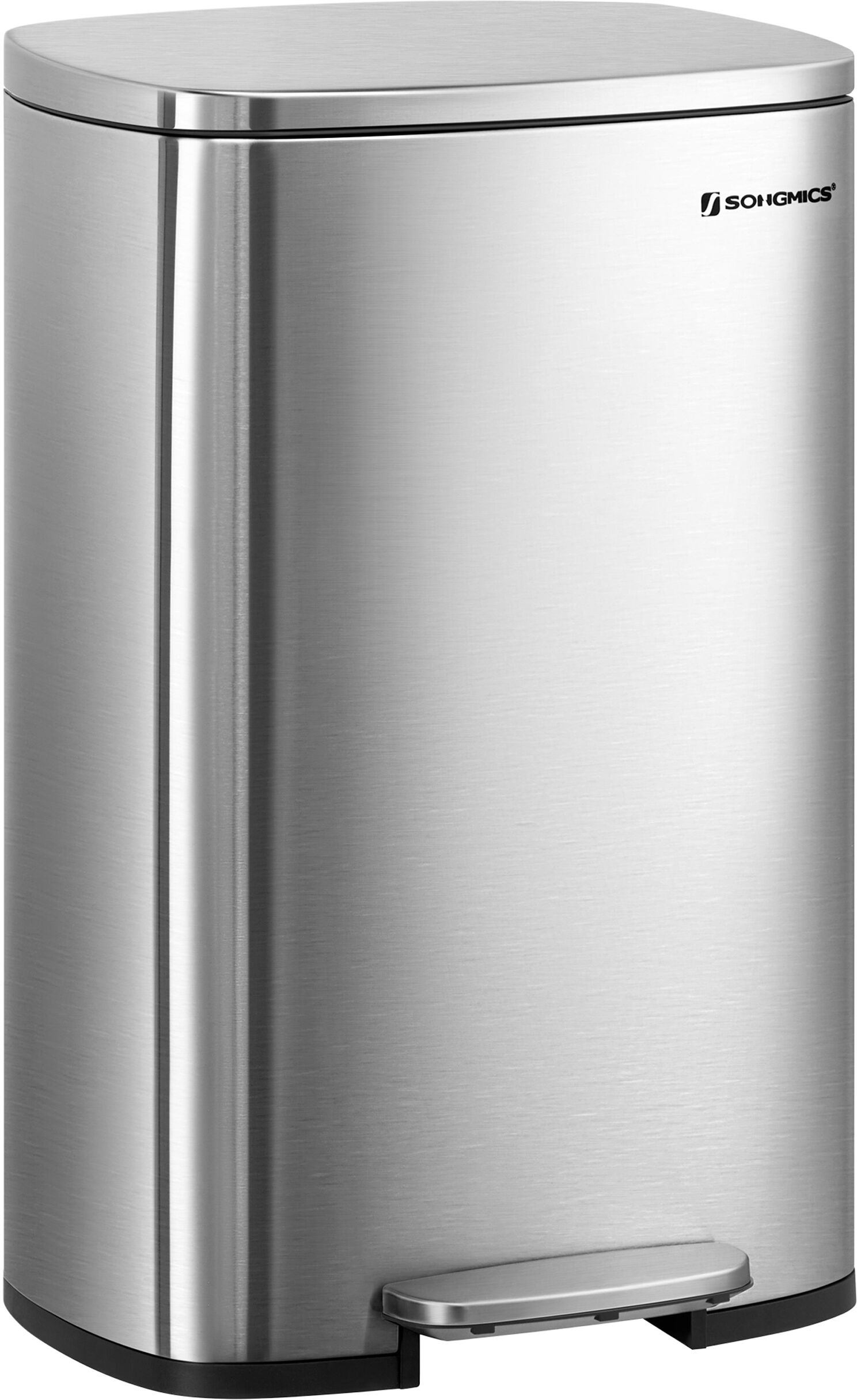 SPRINTIS Poubelle à pédale 50 litres, Softclose argent, PP, acier inoxydable, PE