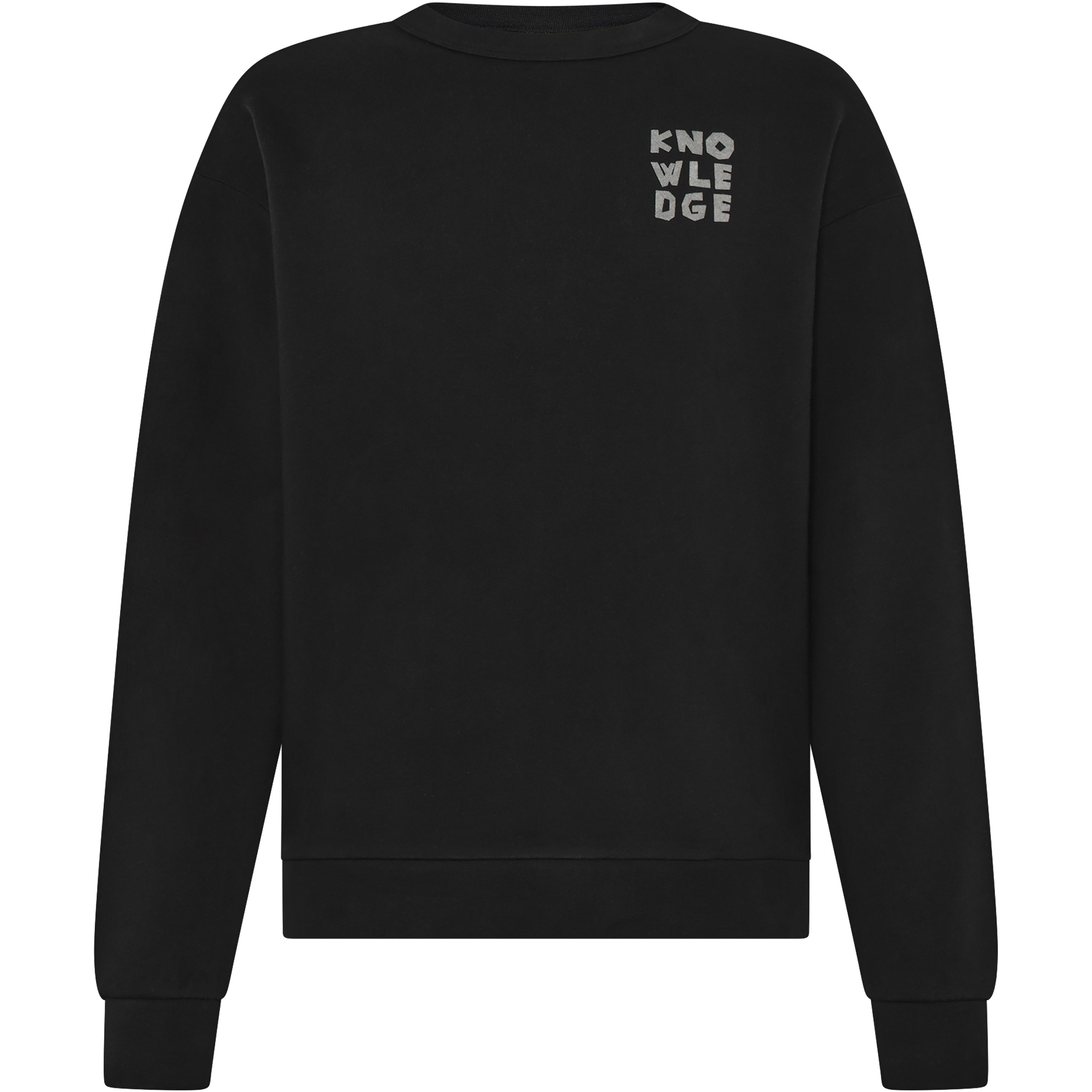KnowledgeCotton Apparel Flock Print Crew Neck Herren Pullover schwarz Größe M Lifestyle Hautfreundlich