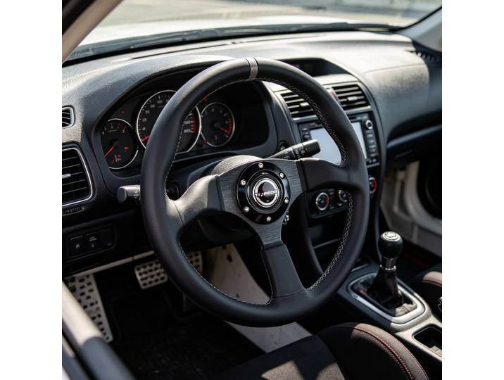 Volant de voiture sport universel en cuir véritable de 14 pouces (350 mm) pour les sports de rallye