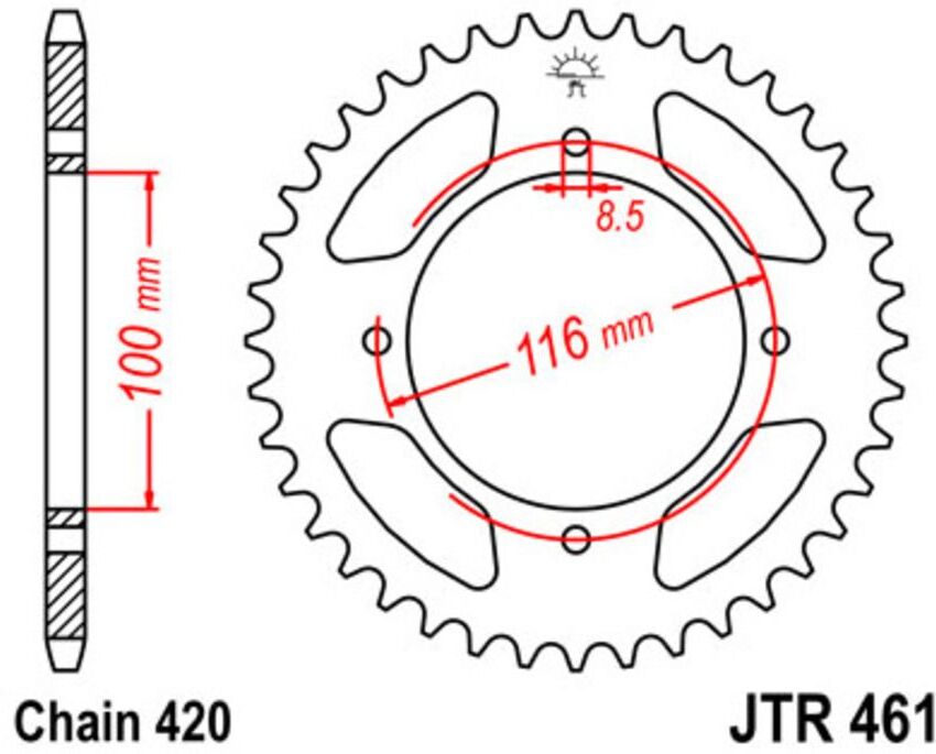 Kettenrad JT JTR461,54