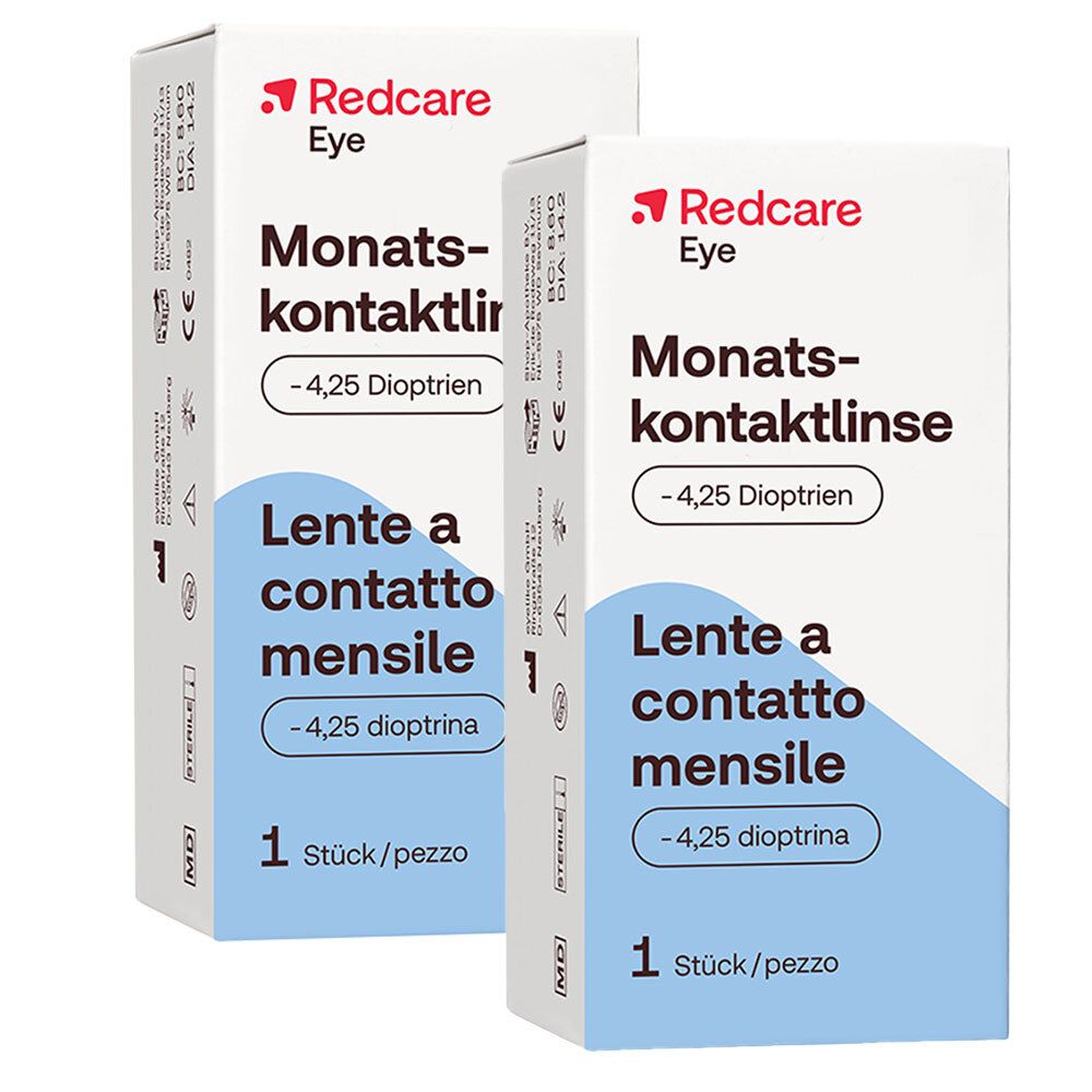 Redcare Monatslinse -4,25dpt 2 Stück Kontaktlinsen