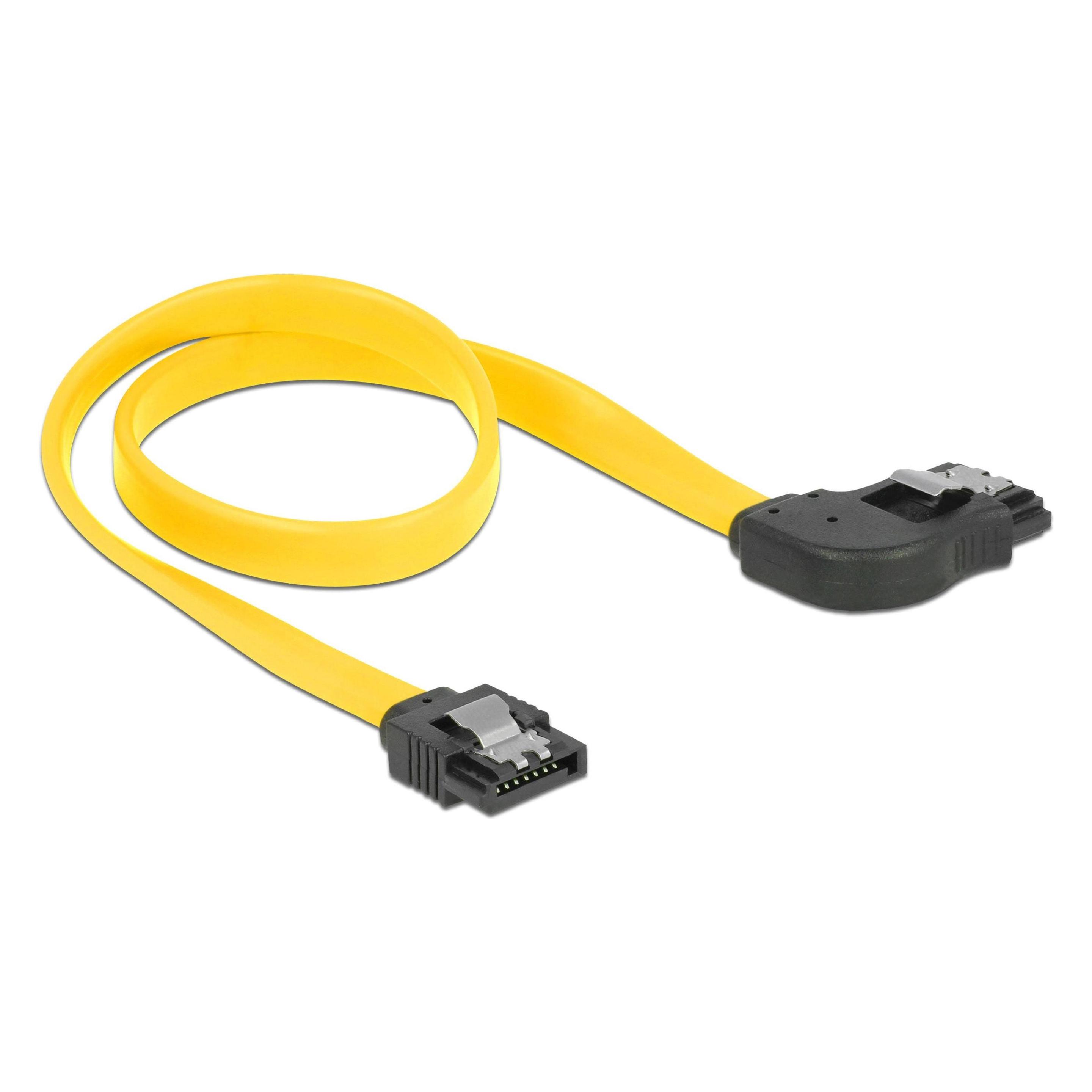 Delock SATA-3 Kabel: 30cm, Metall Clip,gelb (30 cm, SATA III) (82828)