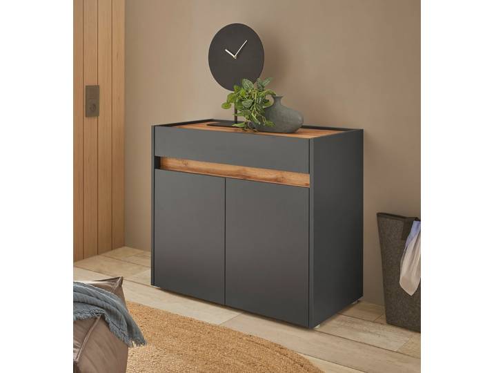 Home affaire Kommode GiRON/CiTY, Schrank in vier Farben, modernes Sideboard, Kommode, in zwei Farben erhältlich, 2 Türen, 1 Schubkasten, 80 cm breit