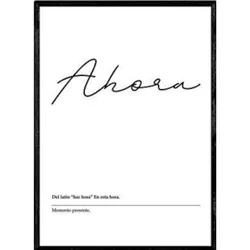 POSTER Nordische Schwarz-Weiß – Wortblatt A4 Schwarzer Rahmen