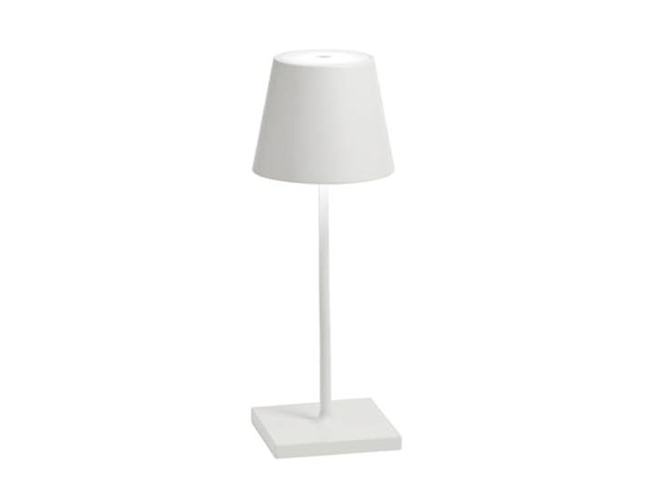 Zafferano, Poldina Pro Mini Lampe, Kabellose, Wiederaufladbare Tischlampe mit Touch Control, Auch für den Außenbereich Geeignet, Dimmer, 2200-3000 K, Höhe 30 cm, Farbe Weiß