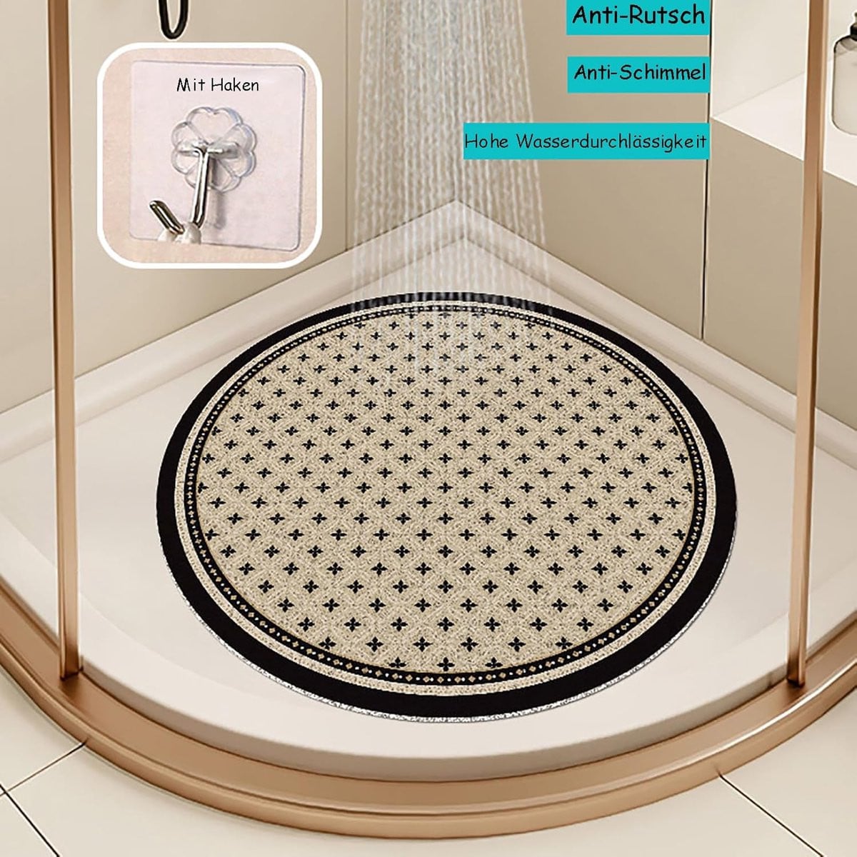 Douchemat PVC - Antislip badkamermat - 80 x 80 cm - C