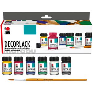 Marabu Acrylfarben Decorlack, 6 Farben je 15ml