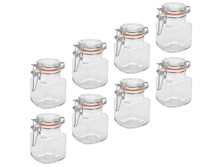 Vorratsglas mit Bügelverschluss, 8 Stück, 90ml